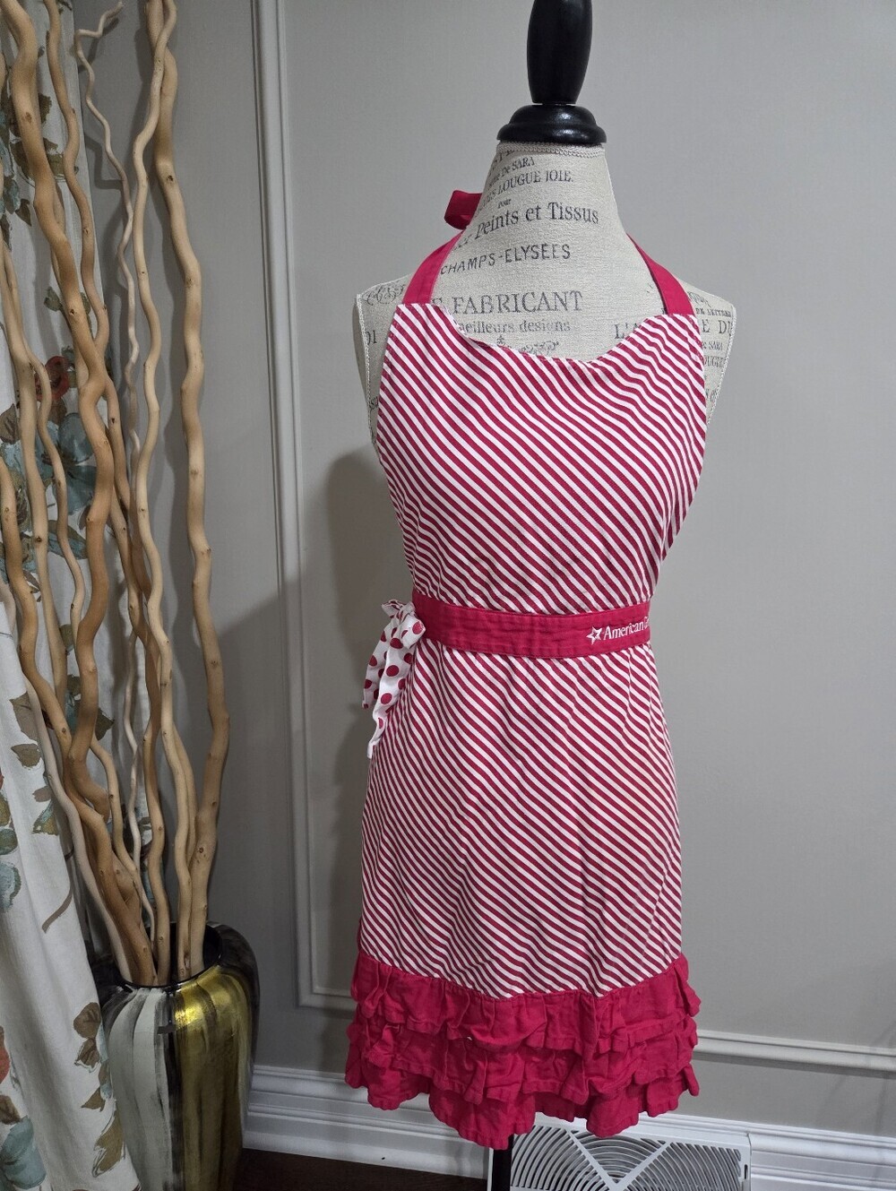 Williams Sonoma ×American Girl Striped Kitchen Apron with Ruffle Trim Adult